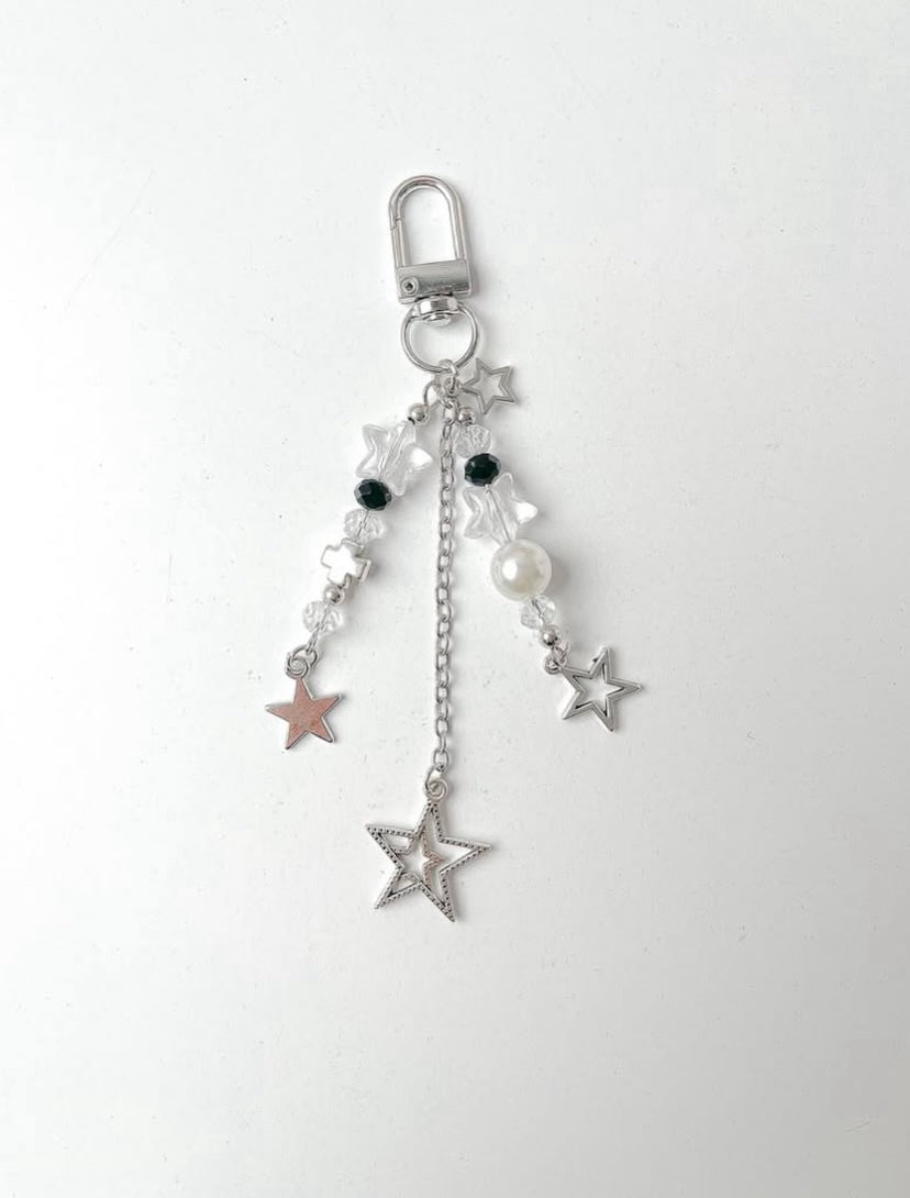 silver stars phone charm