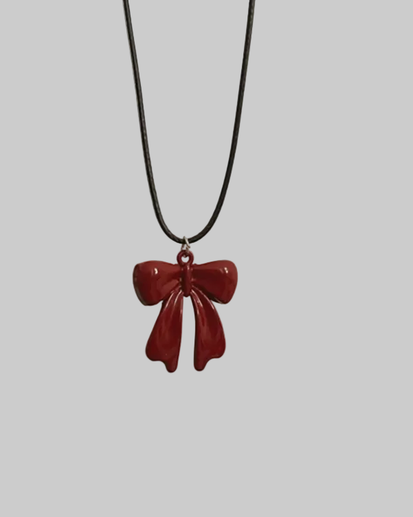 red bow necklace