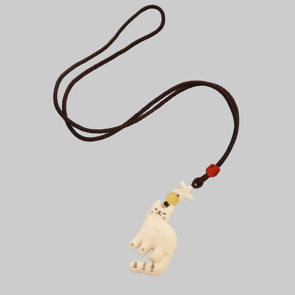 cat knitten necklace
