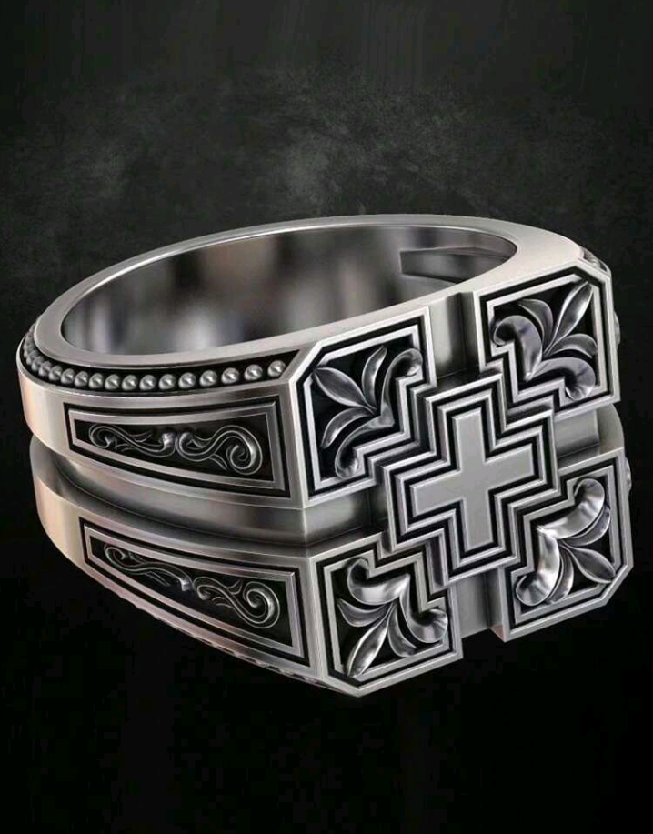 engraved ring (antique silver)