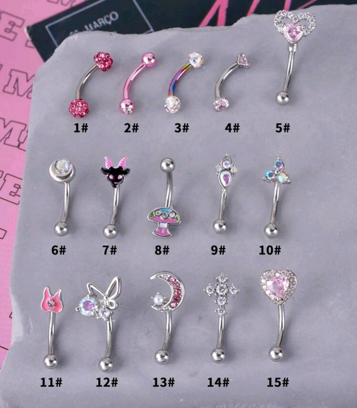 lip and eye brow piercing 1 pc (stainless steel)