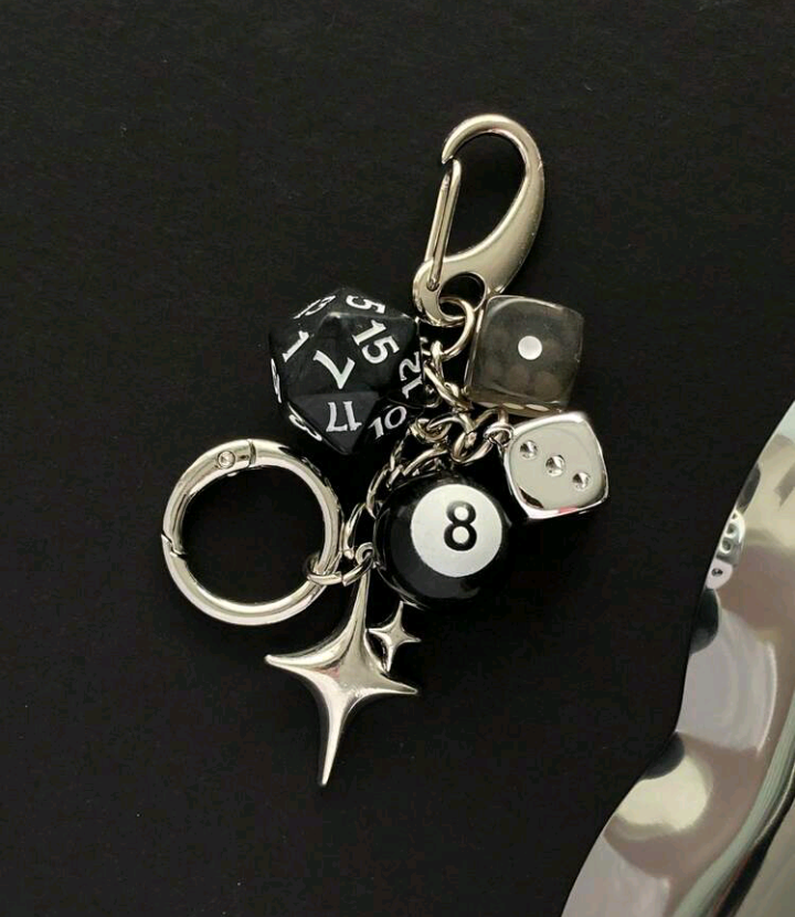 8 ball dice keychain