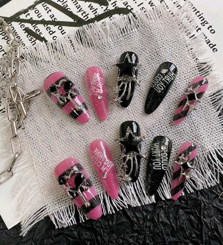 toxic valentine press on nails