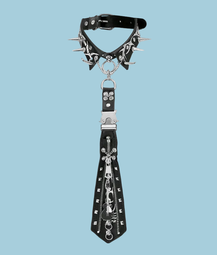 rockstar zipper choker tie