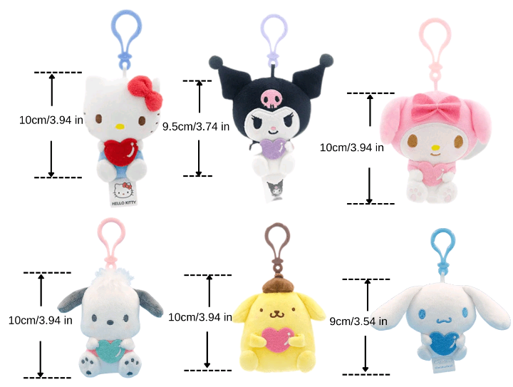 sanrio plush keychains