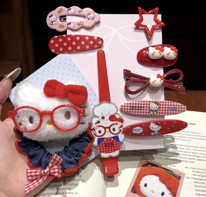 hello kitty hair accessories set (9 pieces)