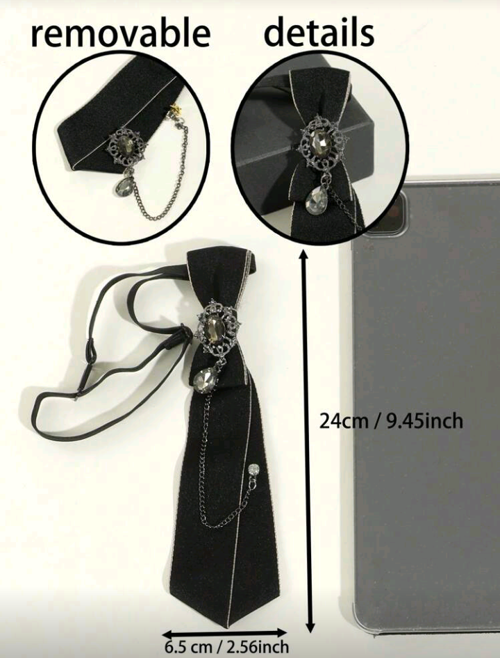 short charm tie (black and red)