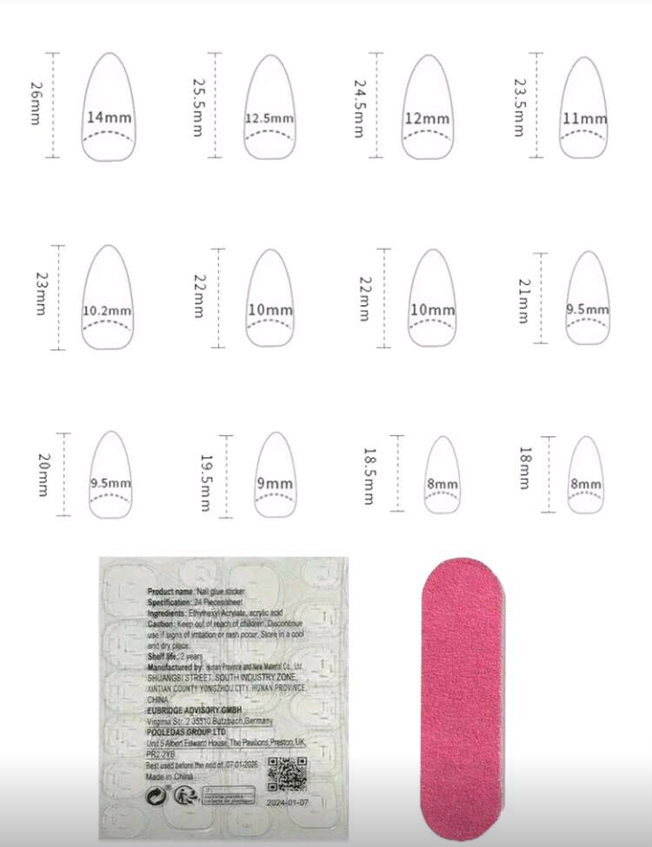 strawberry press on nails