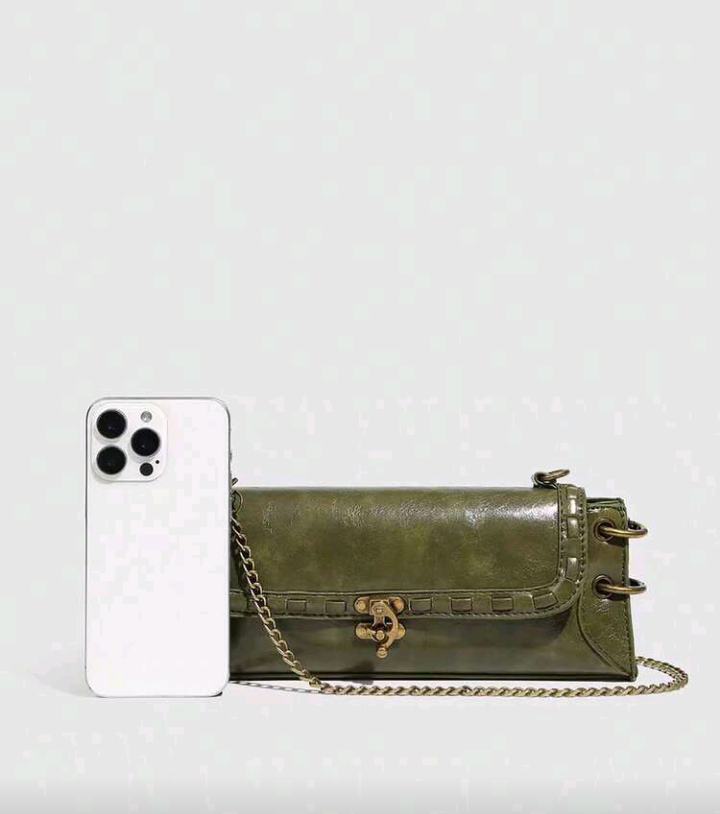 elegant textured green/black bag