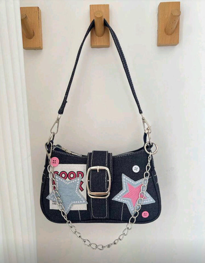 blue stars hand bag