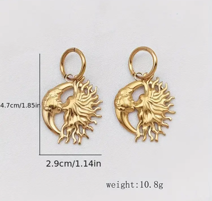 gold celestial earrings
