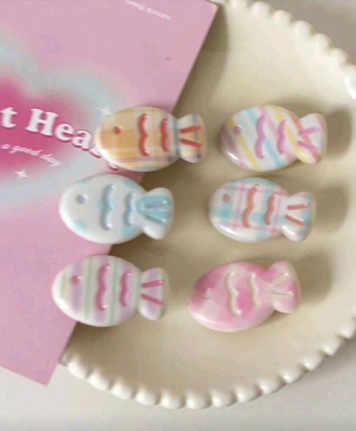 cute fish hair pins 6 pcs