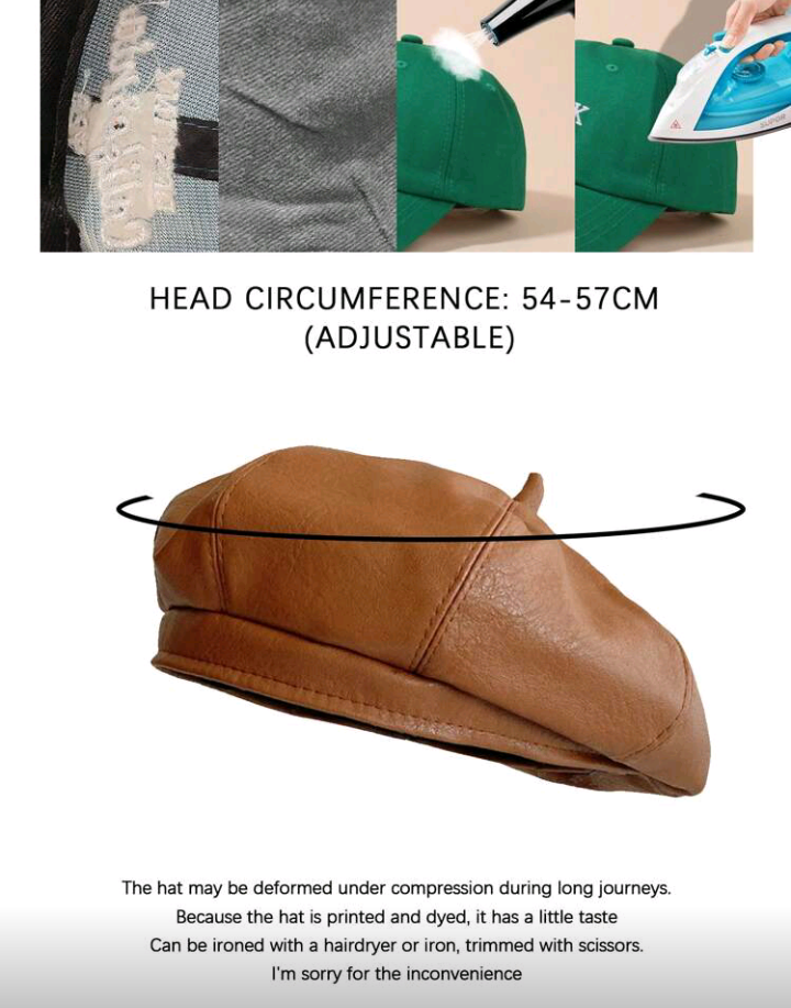 PU leather hat