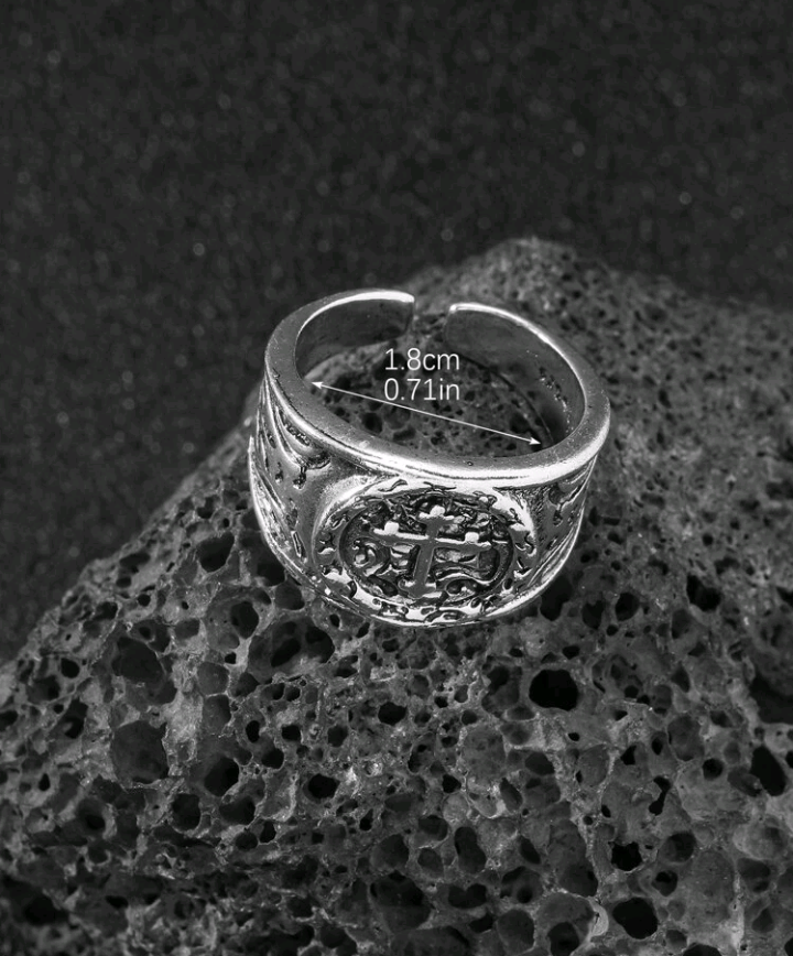 gothic cross ring for men