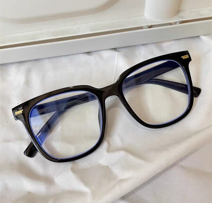 black frame square glasses