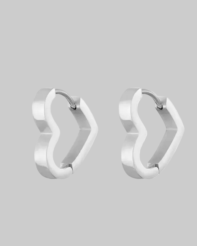 stainless steel silver shapes hoops