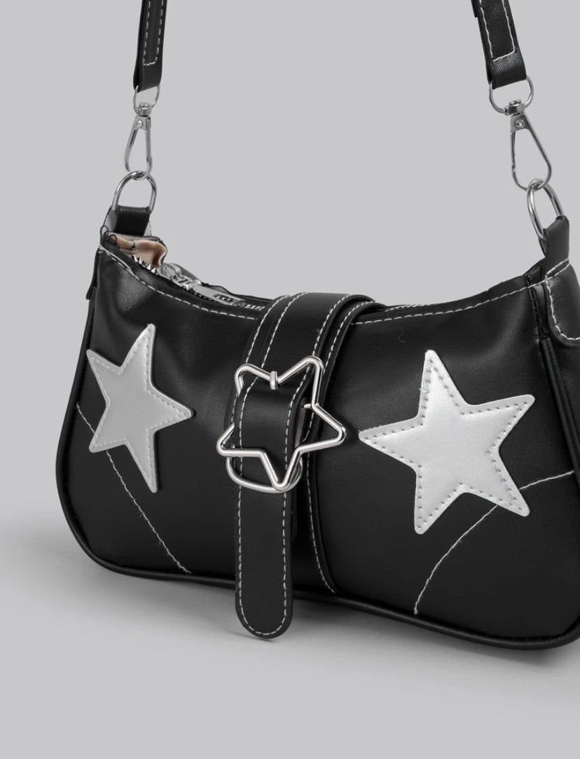 metallic star black bag