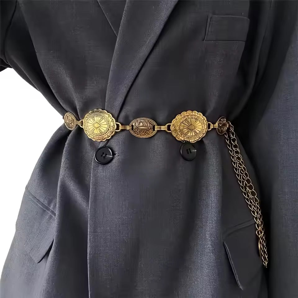vintage oval waist chain
