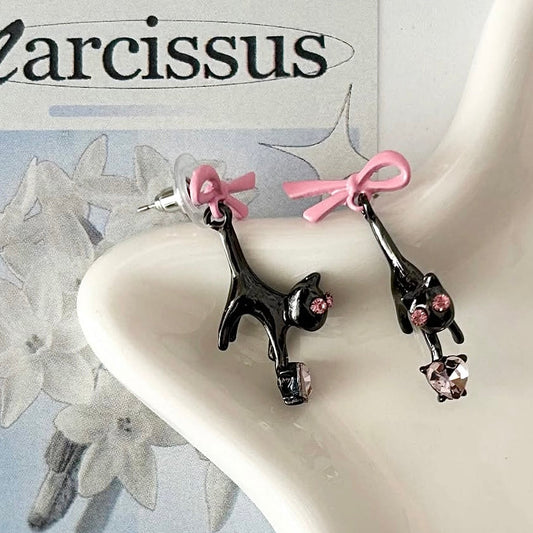 black cat earrings