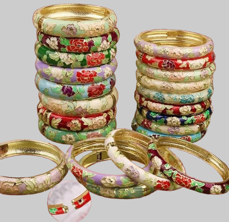 muse enamel floral bangles
