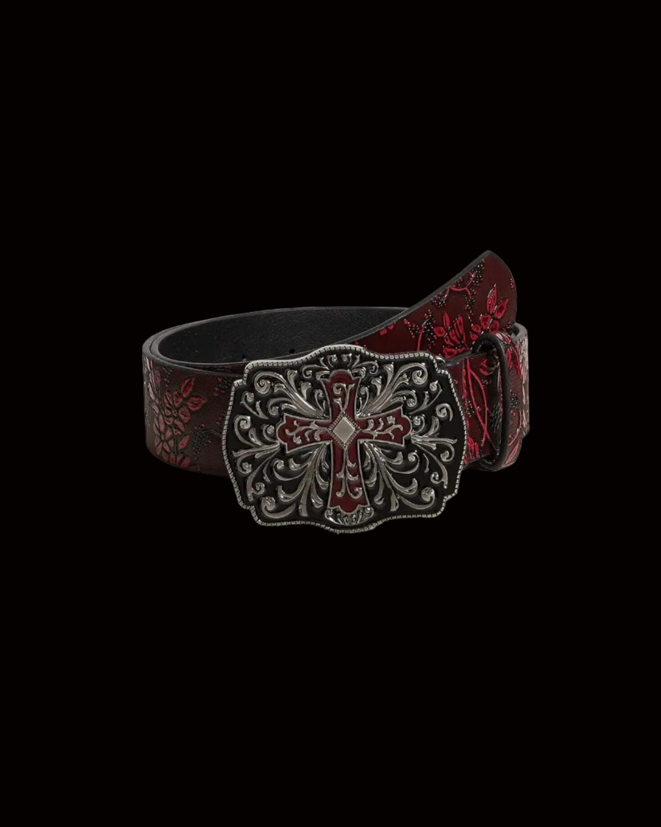 scarlet damask gothic belt