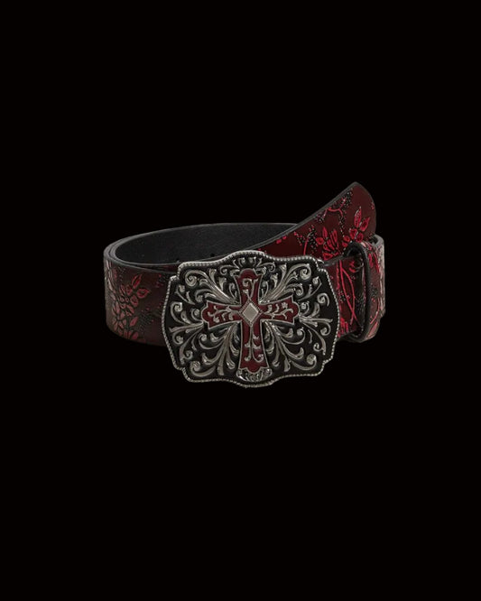 scarlet damask gothic belt