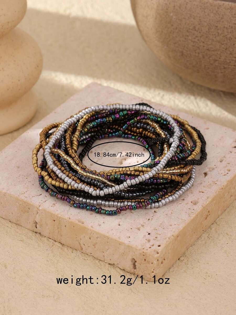 multicolor beaded bracelets (20 pcs)
