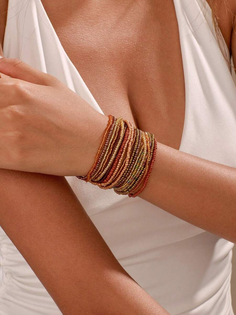 multicolor beaded bracelets (20 pcs)