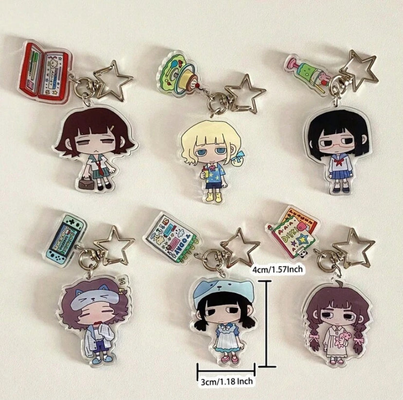cartoon girl arcylic keychains