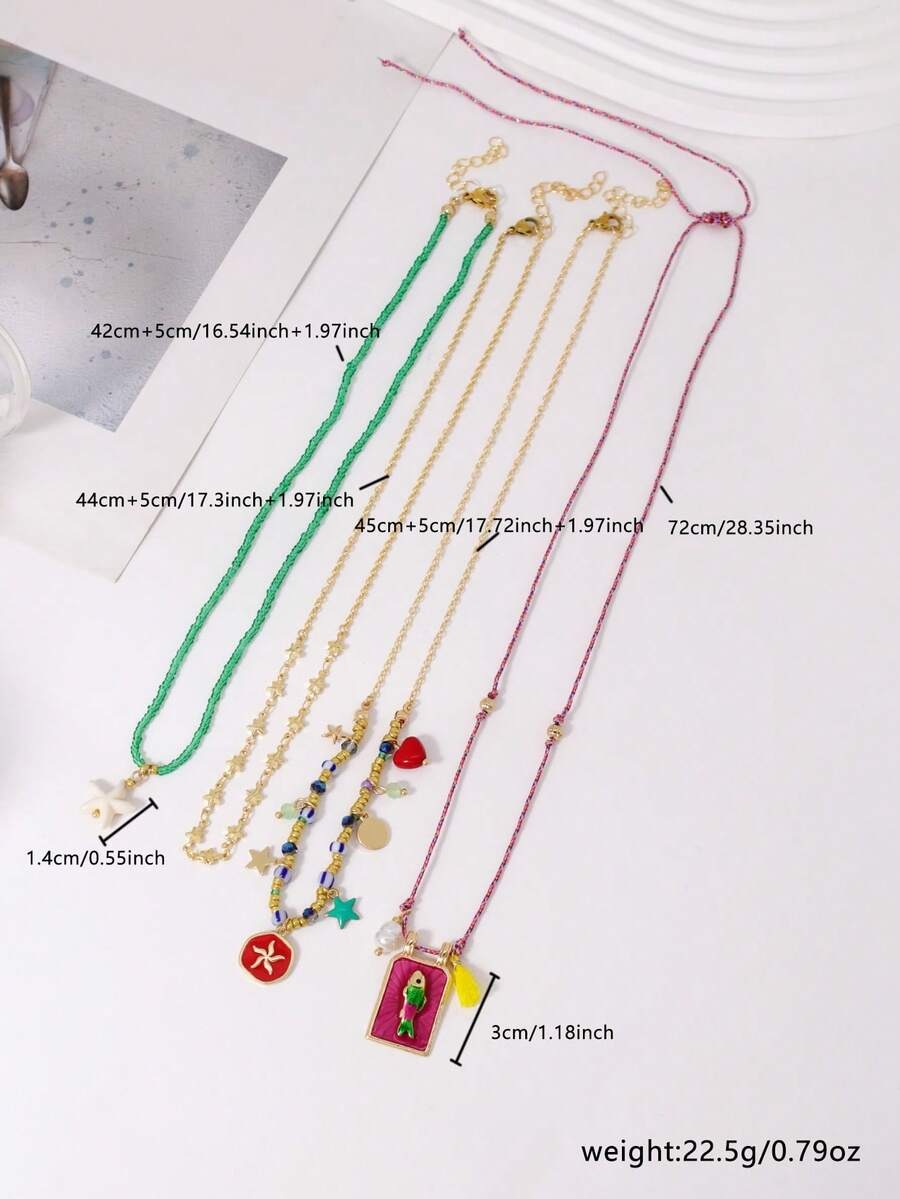 Reef Multilayer Necklace Set (4 pcs)