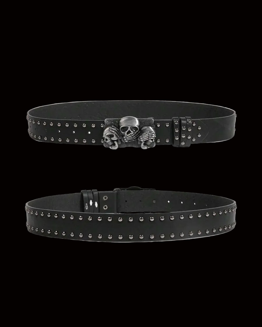 three skulls gothic belt