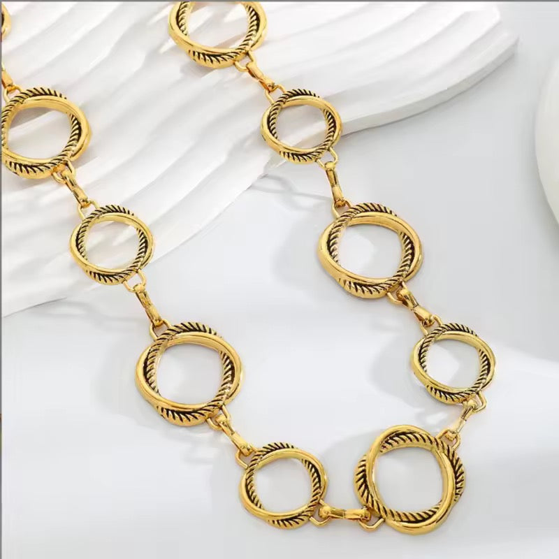 hollow circle waist chain