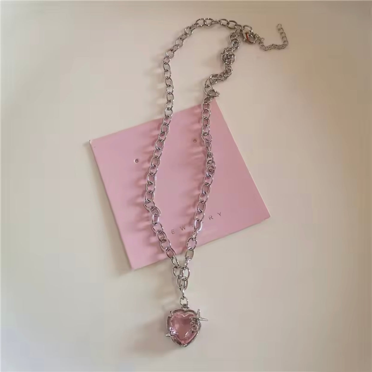 kpop pink y2k necklaces
