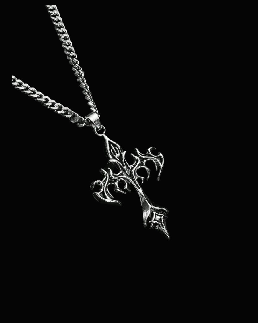gothic tribal cross pendant