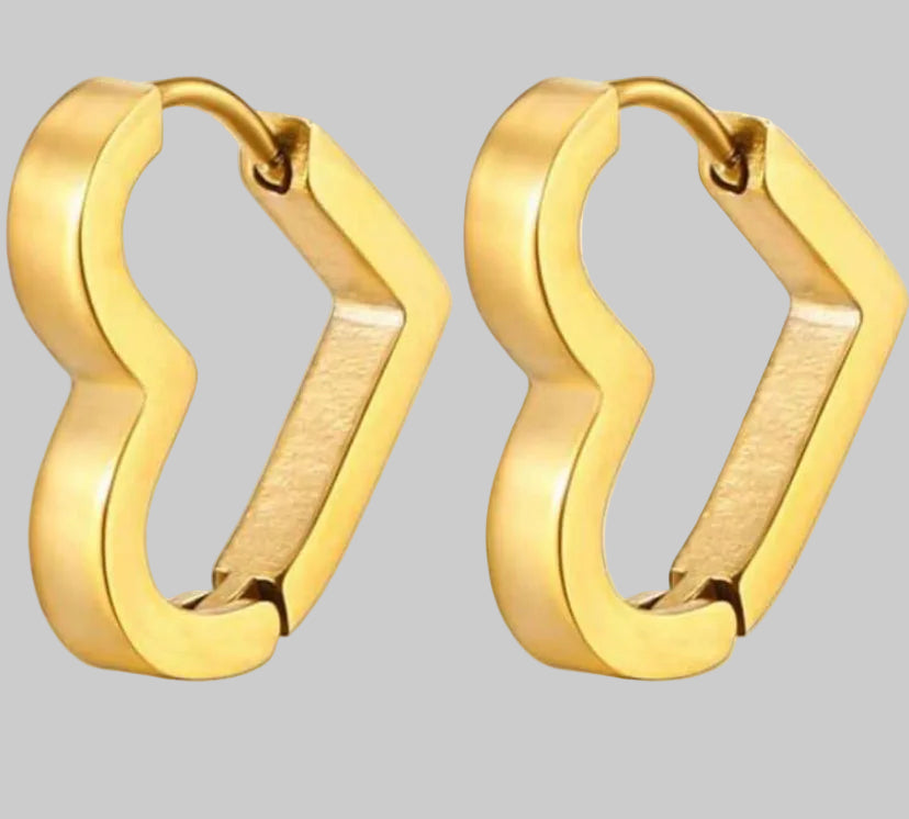 gold plated shapes hoops