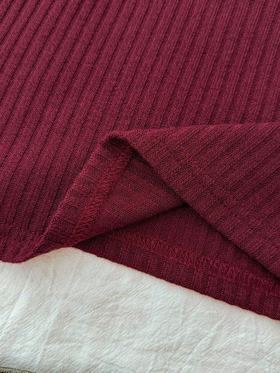 wine red lace bow top