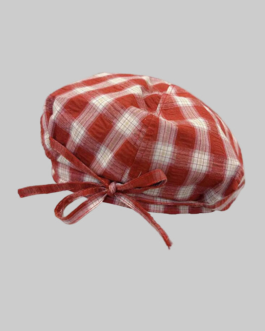 red plaid hat