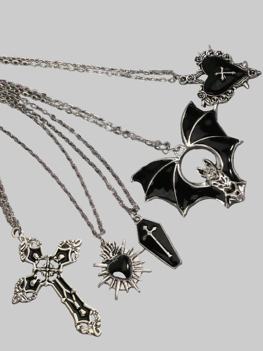 black gothic necklace set