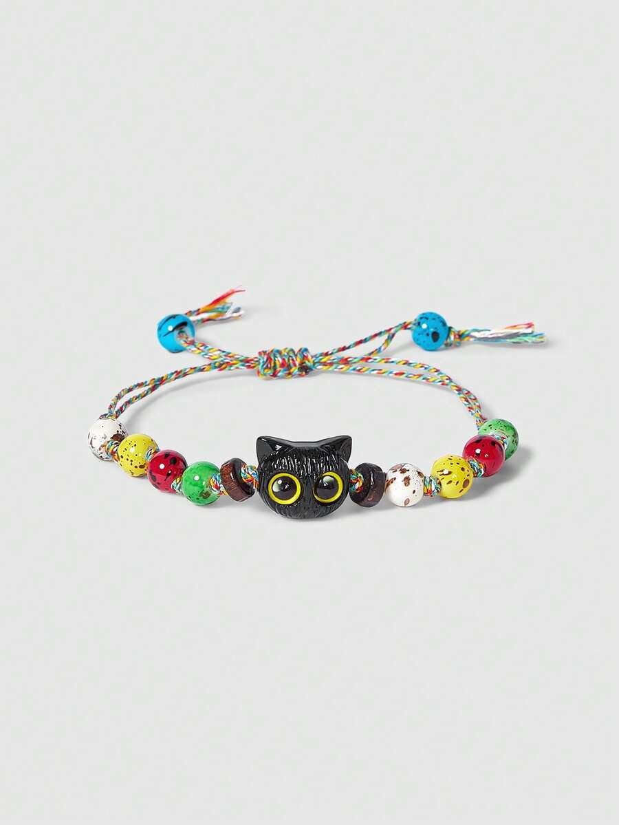black cat beaded bracelet