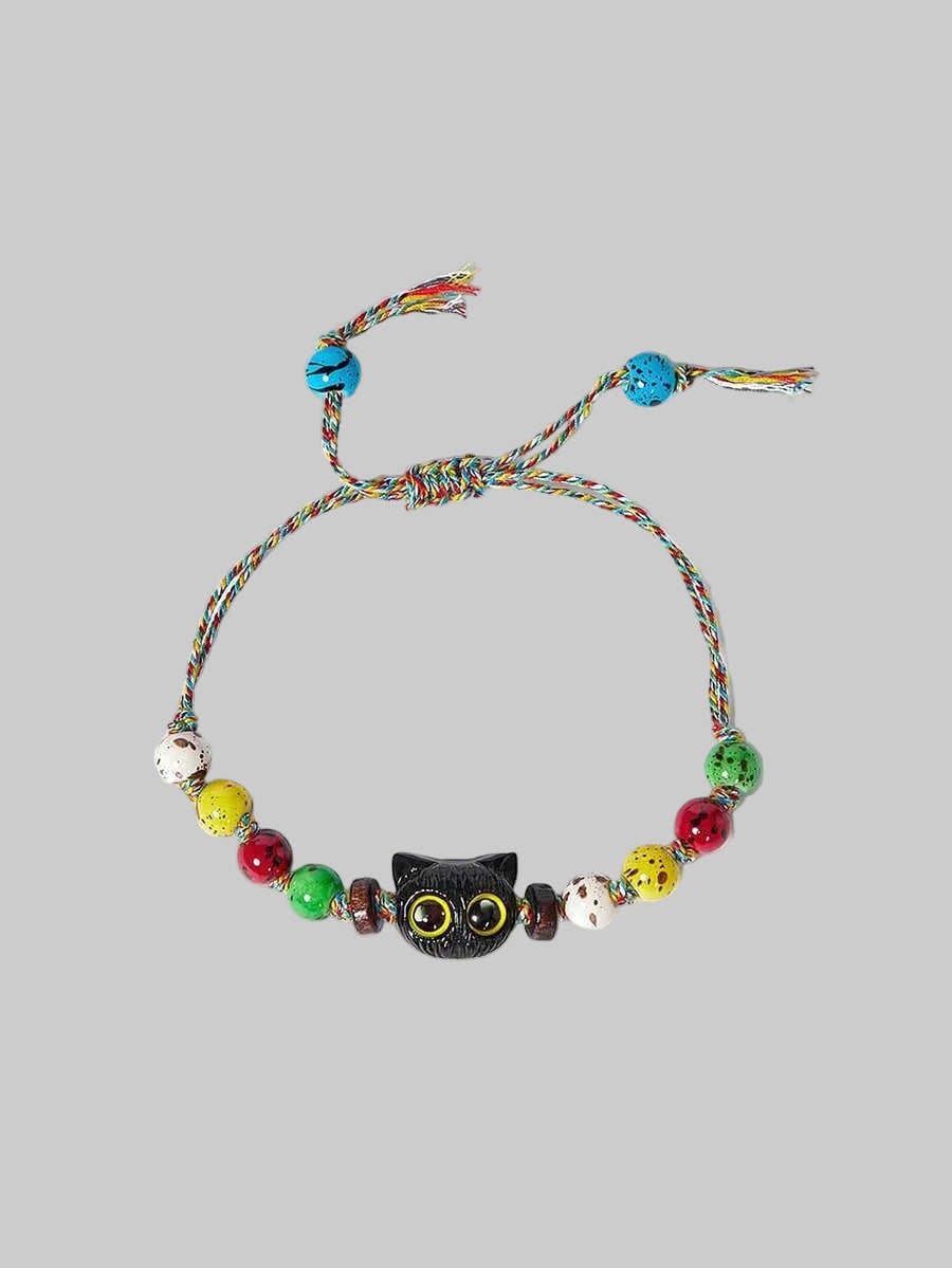 black cat beaded bracelet