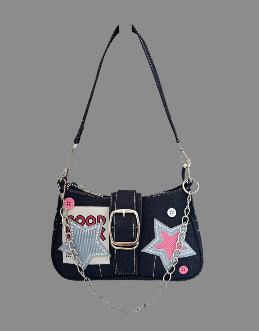 blue stars hand bag