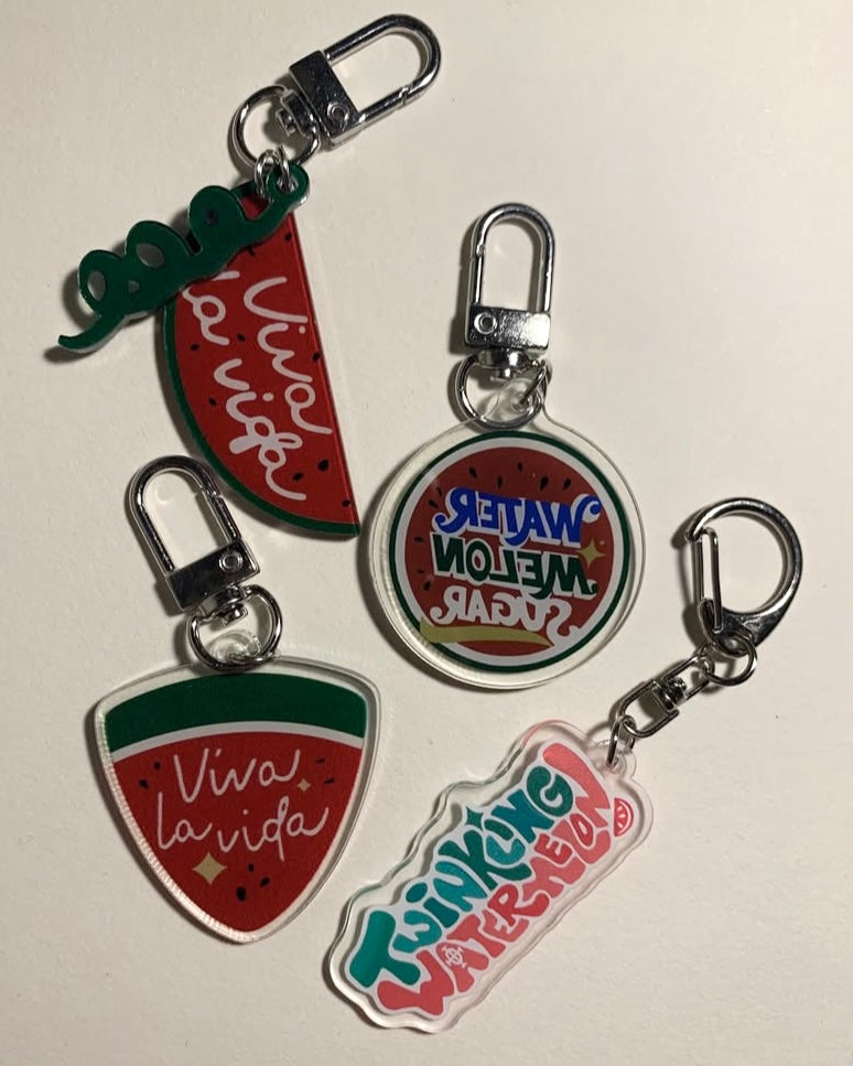 twinkling watermelon acrylic keychains