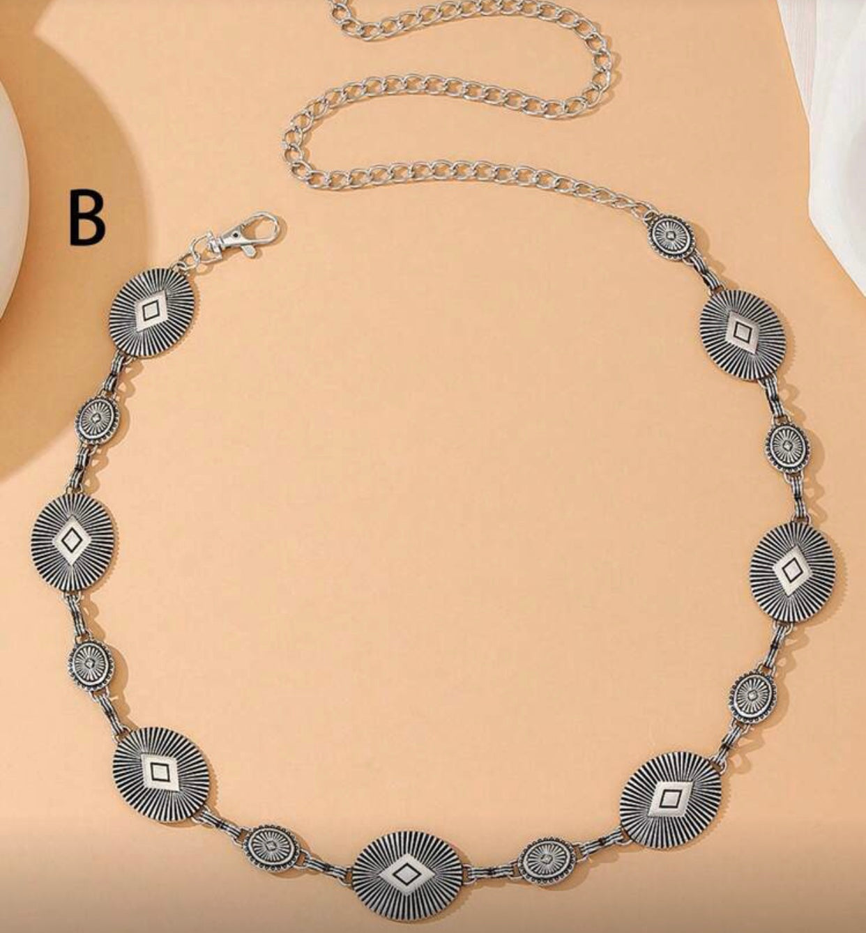 vintage silver waist chains/belts