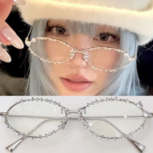 rhinestone oval glasses