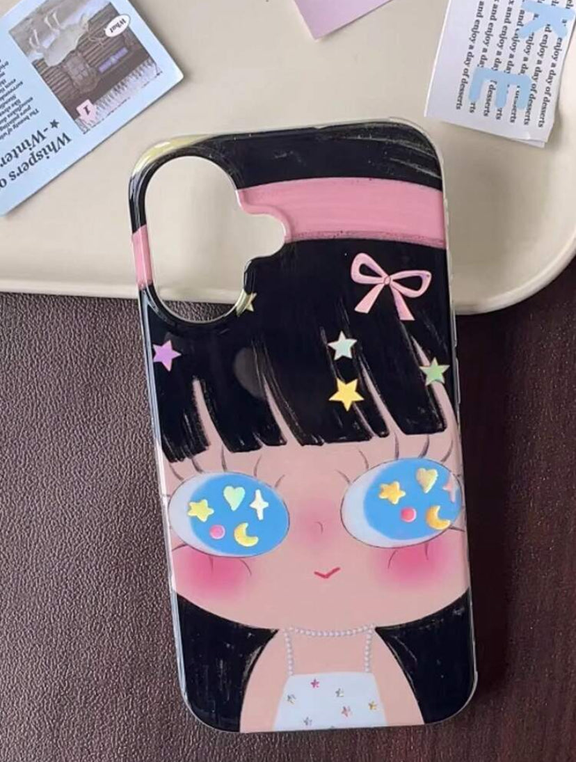 big eye cartoon girl case