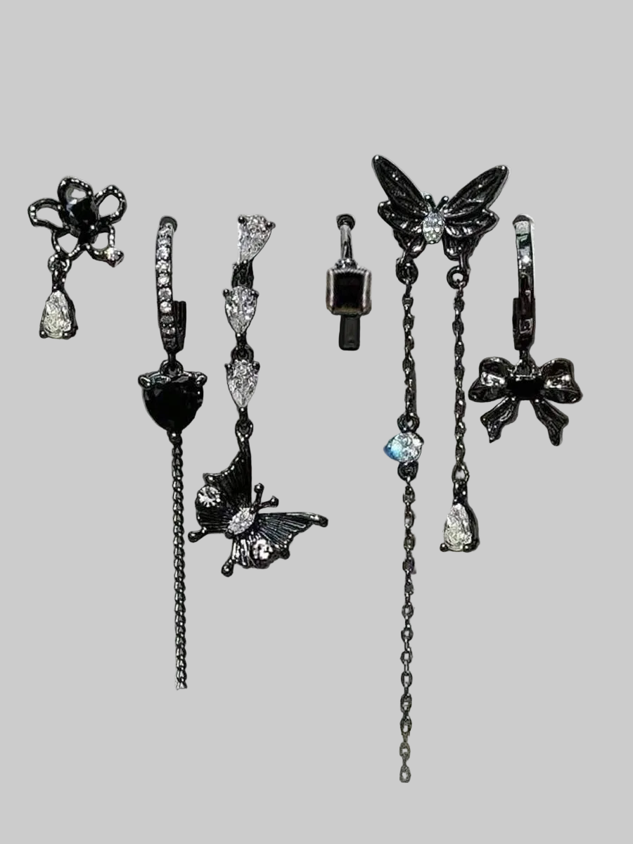 dark coquette earrings set