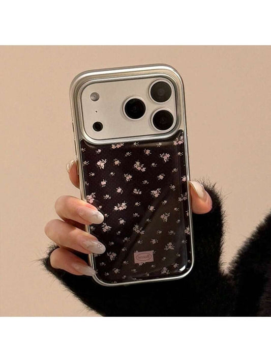 black floral resin phonecase