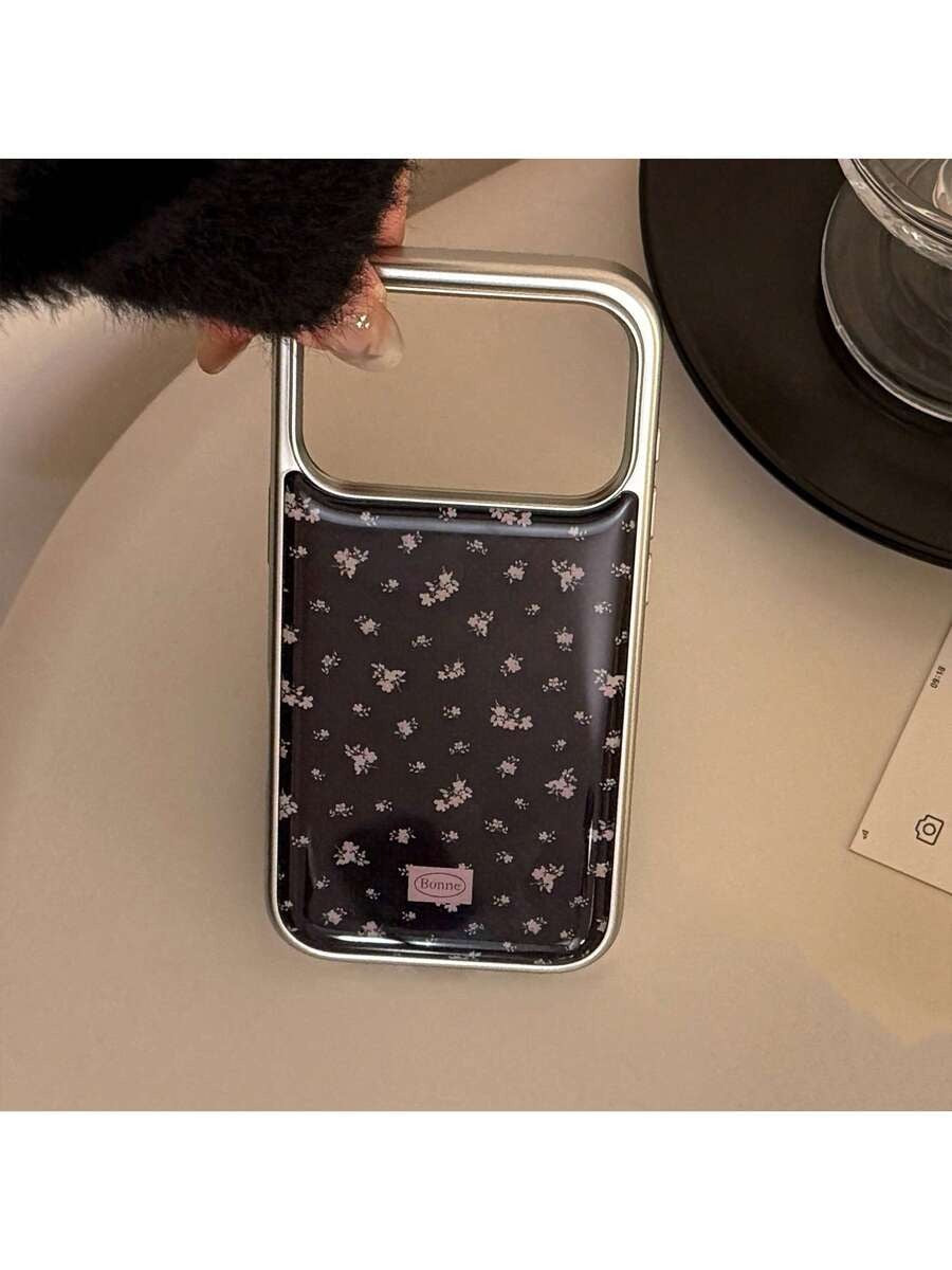 black floral resin phonecase