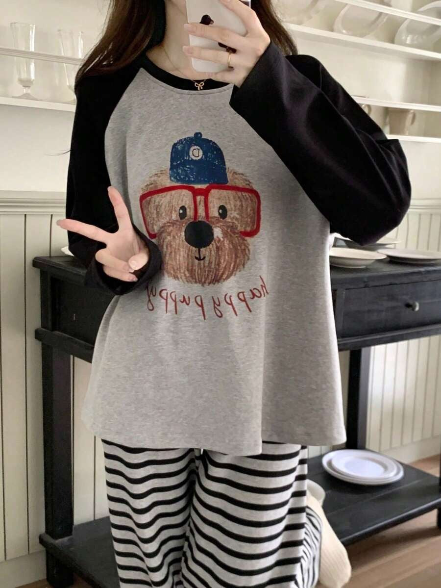 nerd bear pj set