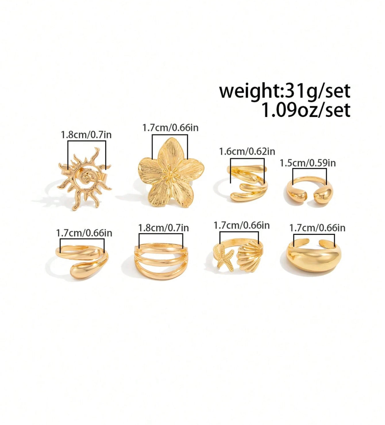 gold ring set